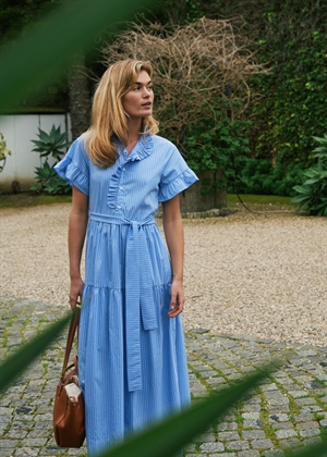 Nellie stripe kjole Lyseblå Neo Noir 